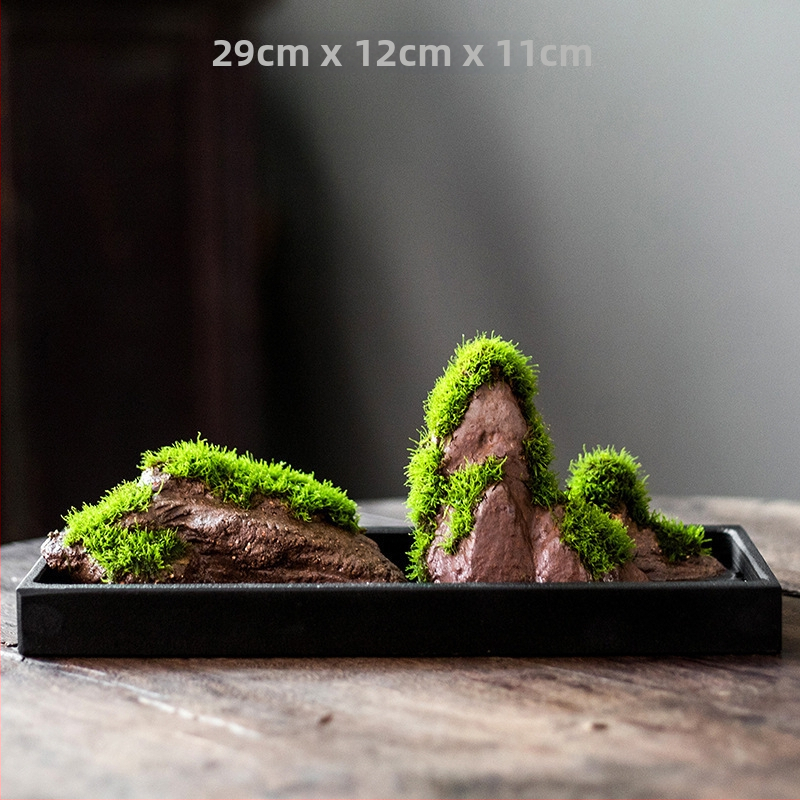 Декоративна водна композиция за бюро с бонсай — дзен микро пейзаж от копринени цветя