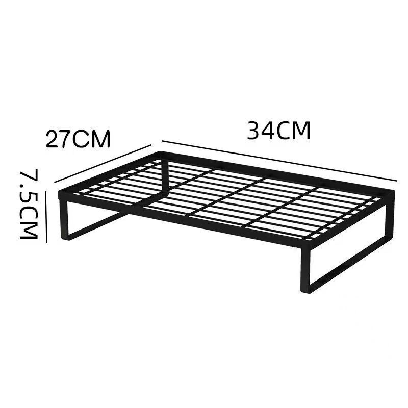 Кухненски рафт за котлон, стенен монтаж, въглеродна стомана, прост и модерен стил, без монтаж