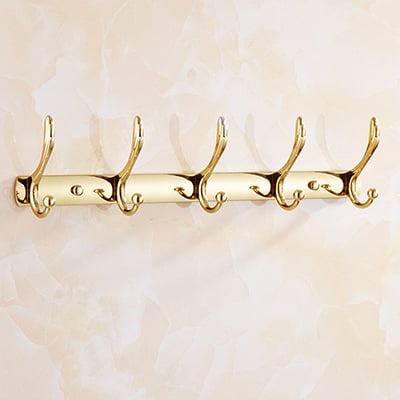 Držač za ručnike od nehrđajućeg čelika, zidni, elektroplatinirani završetak, stil pristupačnog luksuza, set od šest komada ili više