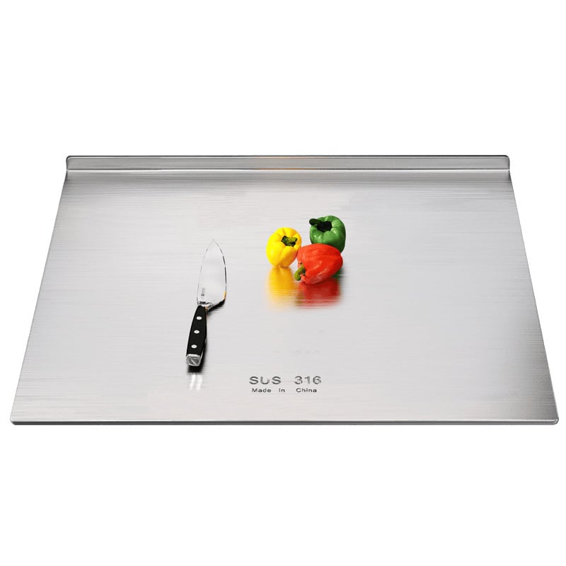 Дъска за разточване и рязане от 316 неръждаема стомана, двустранна, удебелена, екстра-голяма