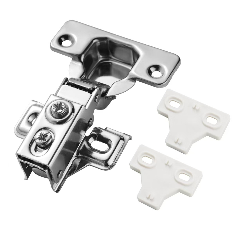 Панти за шкаф с амортизатор, къс рамен дизайн, триизмерно регулиране | Модели: FHM-100, FHM-200, FHM-100LK | Материал: студено валцована стомана / неръждаема стомана | Повърхност: никелирана / полирана | Марка: Юксинг