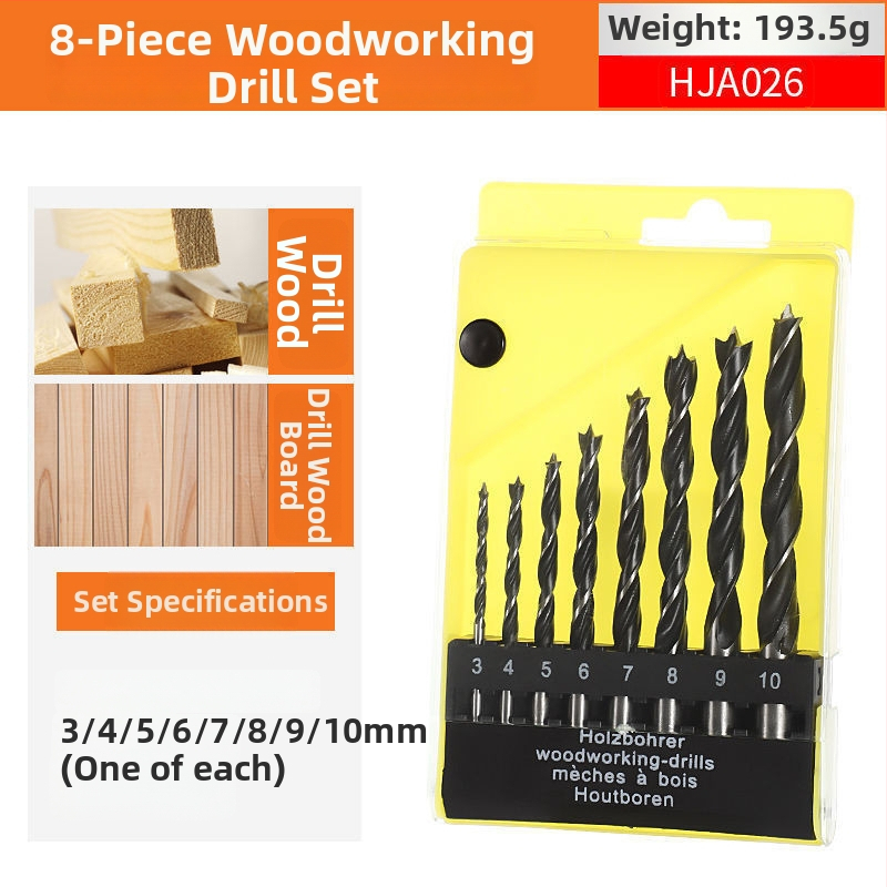 Burghiu pentru lemn cu vârf triplu – pentru bormașină manuală, găurire în lemn și în plastic, multifuncțional