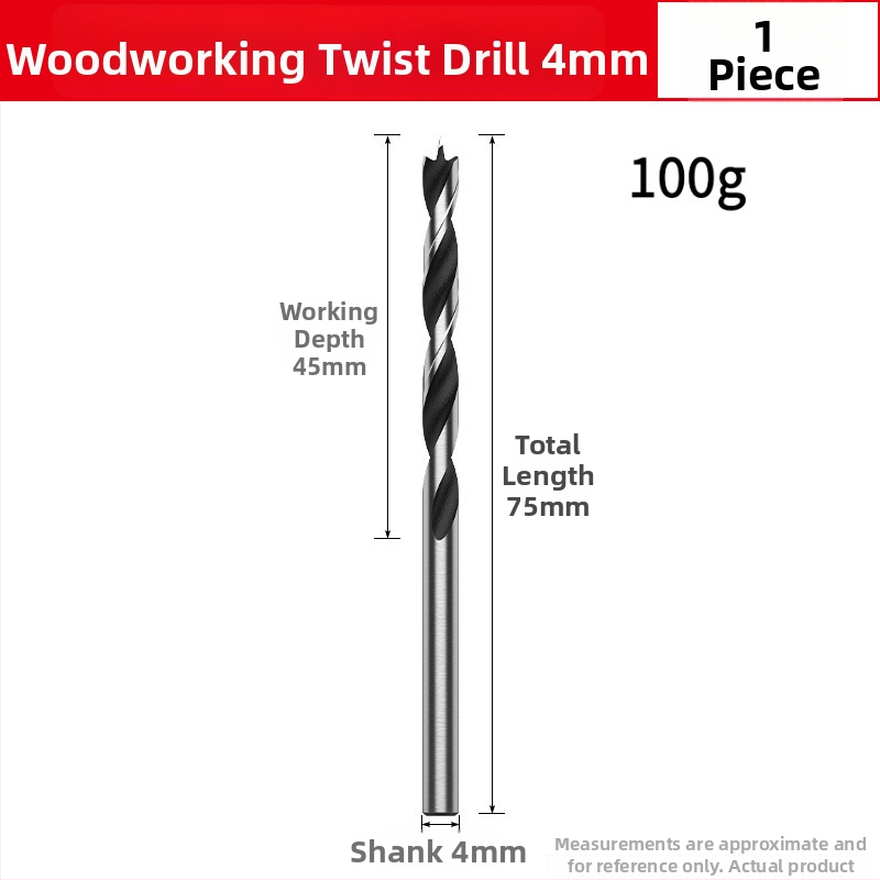 Burghiu pentru lemn cu vârf triplu – pentru bormașină manuală, găurire în lemn și în plastic, multifuncțional