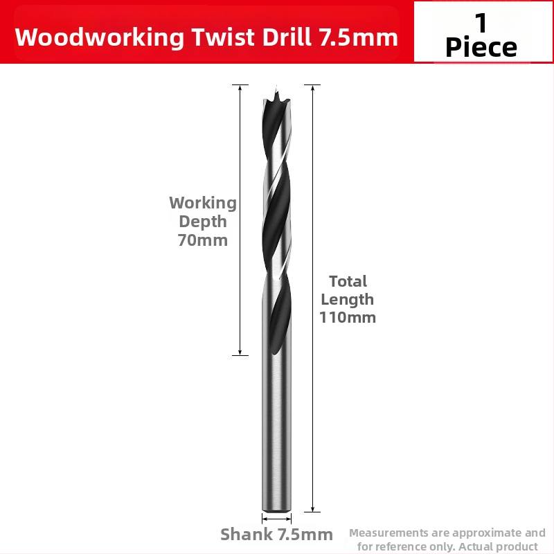 Burghiu pentru lemn cu vârf triplu – pentru bormașină manuală, găurire în lemn și în plastic, multifuncțional