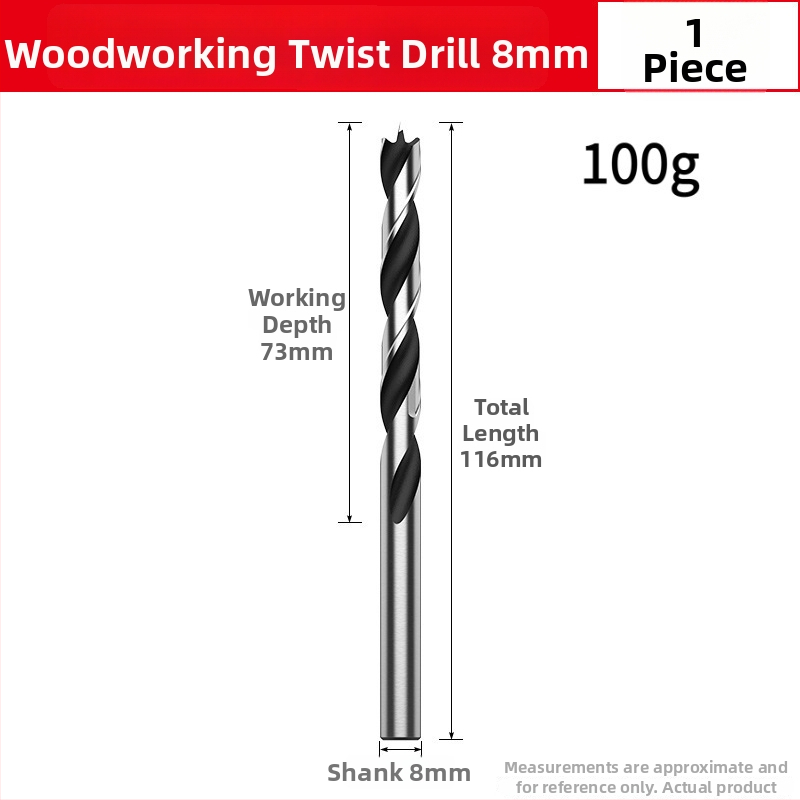 Burghiu pentru lemn cu vârf triplu – pentru bormașină manuală, găurire în lemn și în plastic, multifuncțional