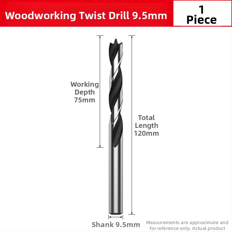 Burghiu pentru lemn cu vârf triplu – pentru bormașină manuală, găurire în lemn și în plastic, multifuncțional