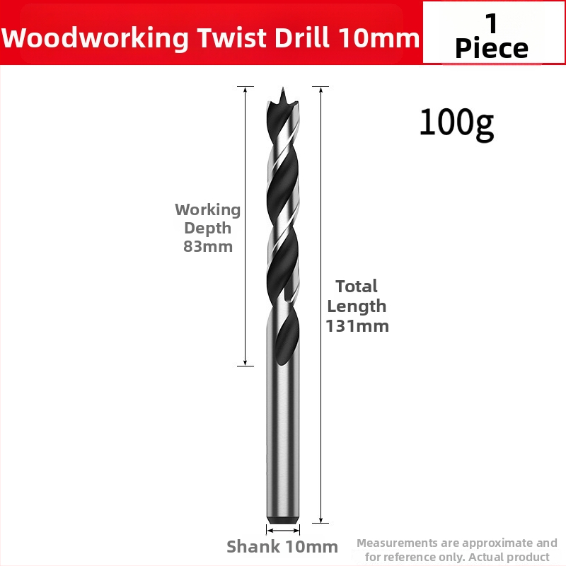 Burghiu pentru lemn cu vârf triplu – pentru bormașină manuală, găurire în lemn și în plastic, multifuncțional