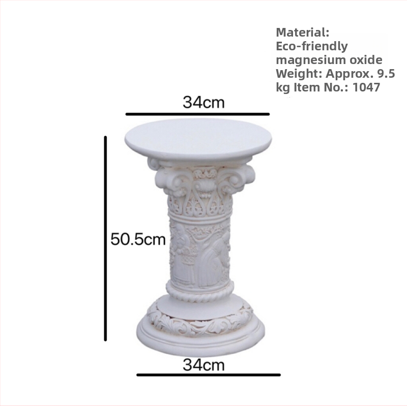 Vază decor european cu coloană romană - element decorativ pentru nunți, grădină și balcon; material oxid de magneziu; gravură; potrivit ca un cadou personal; festivaluri: Qixi, Halloween, Easter, National Day, Children's Day, Women's Day