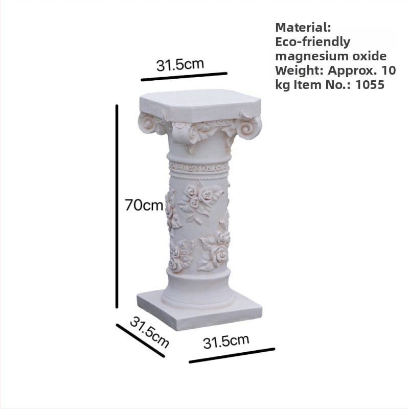 Vază decor european cu coloană romană - element decorativ pentru nunți, grădină și balcon; material oxid de magneziu; gravură; potrivit ca un cadou personal; festivaluri: Qixi, Halloween, Easter, National Day, Children's Day, Women's Day