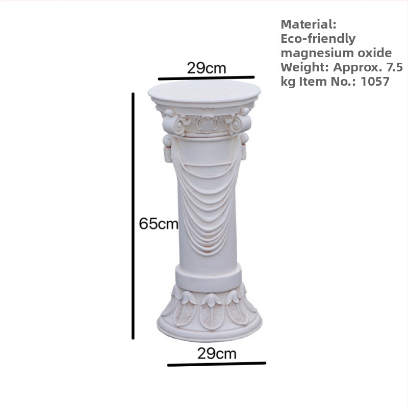Vază decor european cu coloană romană - element decorativ pentru nunți, grădină și balcon; material oxid de magneziu; gravură; potrivit ca un cadou personal; festivaluri: Qixi, Halloween, Easter, National Day, Children's Day, Women's Day