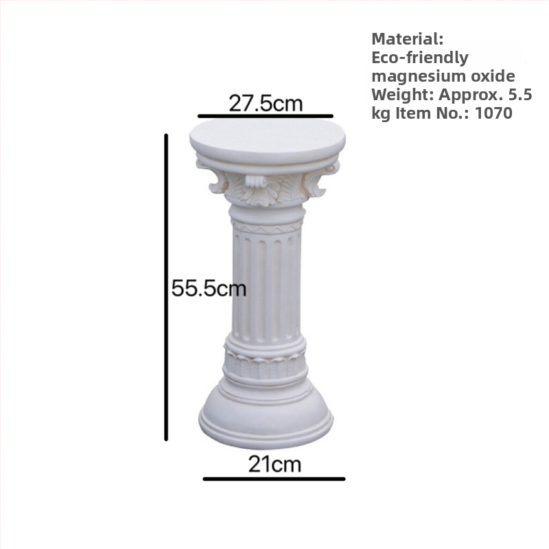 Vază decor european cu coloană romană - element decorativ pentru nunți, grădină și balcon; material oxid de magneziu; gravură; potrivit ca un cadou personal; festivaluri: Qixi, Halloween, Easter, National Day, Children's Day, Women's Day