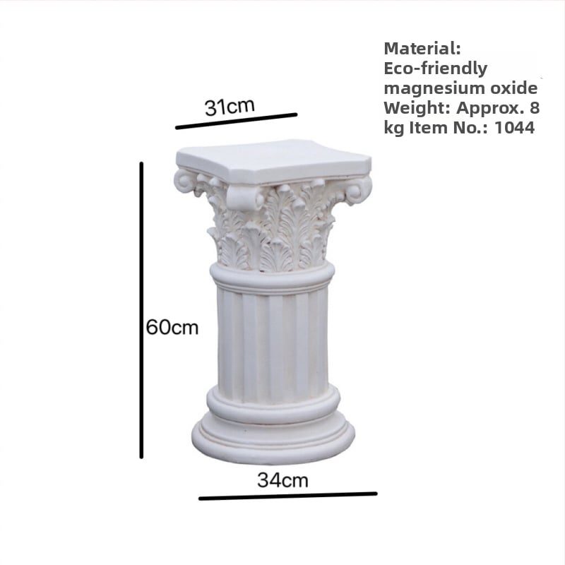 Vază decor european cu coloană romană - element decorativ pentru nunți, grădină și balcon; material oxid de magneziu; gravură; potrivit ca un cadou personal; festivaluri: Qixi, Halloween, Easter, National Day, Children's Day, Women's Day