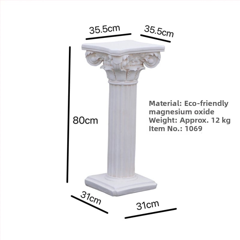 Vază decor european cu coloană romană - element decorativ pentru nunți, grădină și balcon; material oxid de magneziu; gravură; potrivit ca un cadou personal; festivaluri: Qixi, Halloween, Easter, National Day, Children's Day, Women's Day
