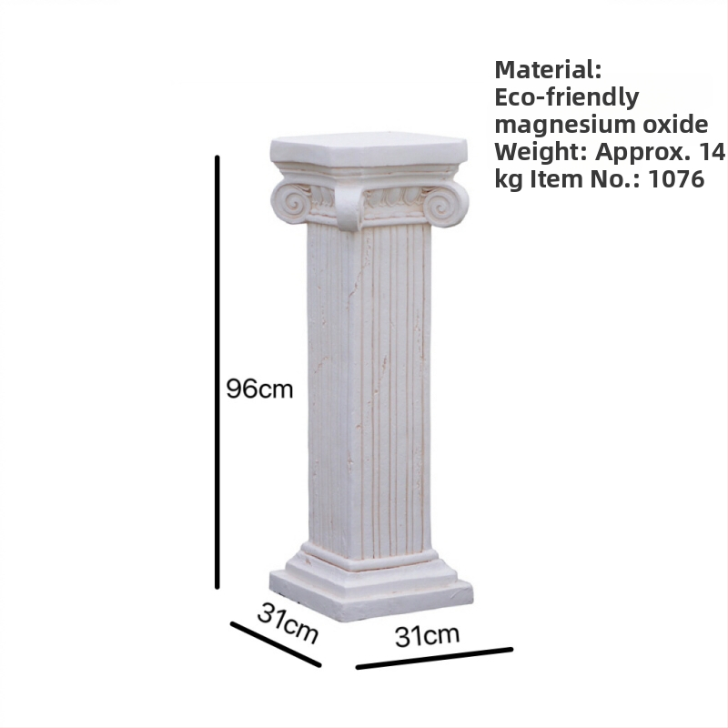 Vază decor european cu coloană romană - element decorativ pentru nunți, grădină și balcon; material oxid de magneziu; gravură; potrivit ca un cadou personal; festivaluri: Qixi, Halloween, Easter, National Day, Children's Day, Women's Day
