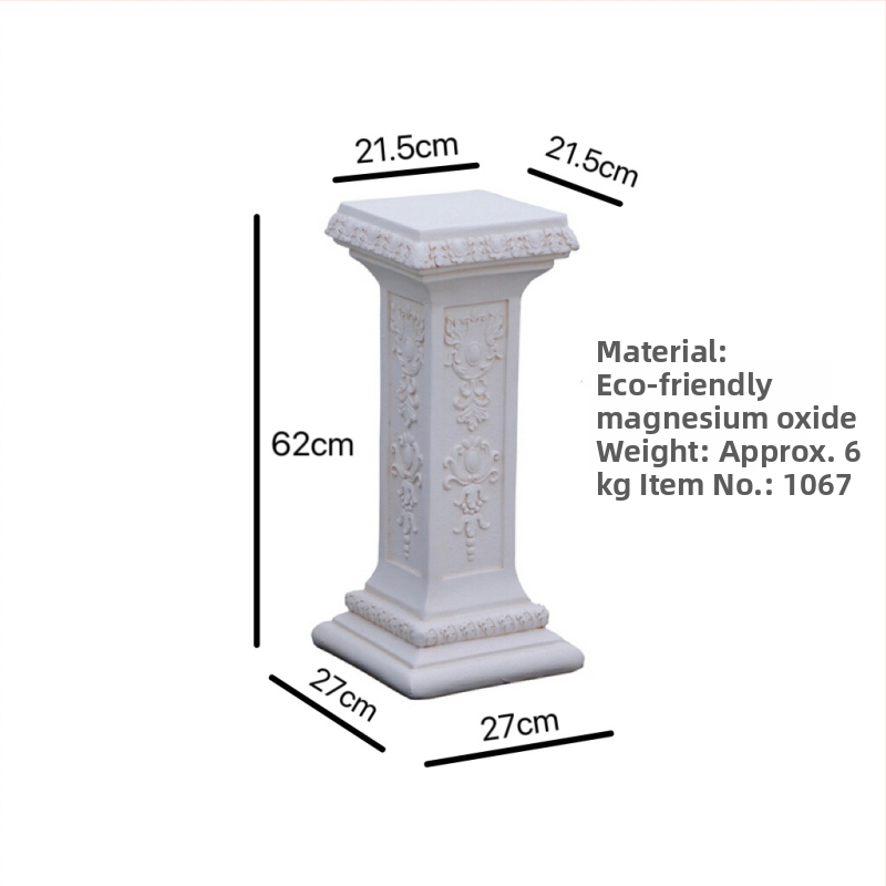 Vază decor european cu coloană romană - element decorativ pentru nunți, grădină și balcon; material oxid de magneziu; gravură; potrivit ca un cadou personal; festivaluri: Qixi, Halloween, Easter, National Day, Children's Day, Women's Day