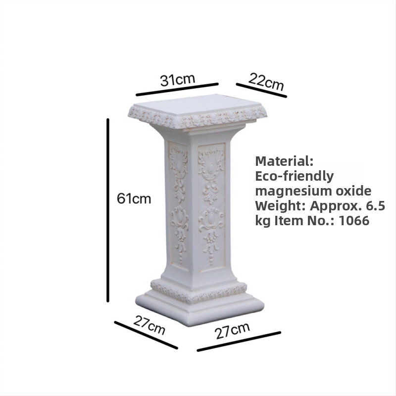 Vază decor european cu coloană romană - element decorativ pentru nunți, grădină și balcon; material oxid de magneziu; gravură; potrivit ca un cadou personal; festivaluri: Qixi, Halloween, Easter, National Day, Children's Day, Women's Day