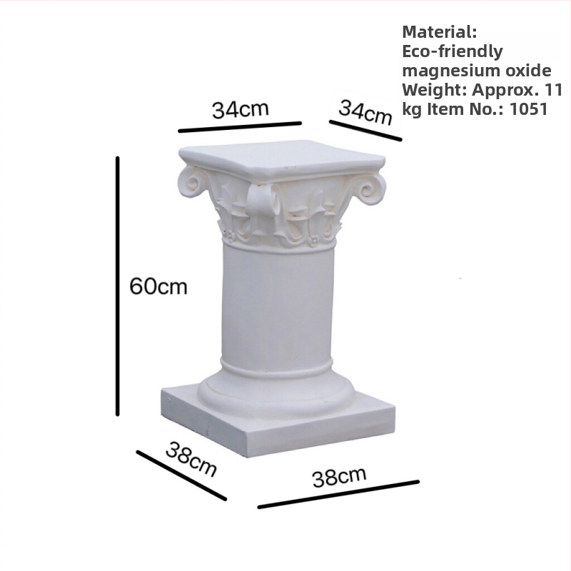 Vază decor european cu coloană romană - element decorativ pentru nunți, grădină și balcon; material oxid de magneziu; gravură; potrivit ca un cadou personal; festivaluri: Qixi, Halloween, Easter, National Day, Children's Day, Women's Day