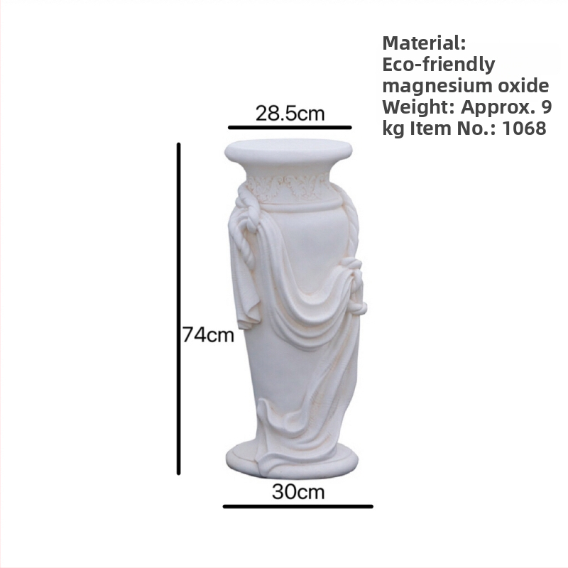 Vază decor european cu coloană romană - element decorativ pentru nunți, grădină și balcon; material oxid de magneziu; gravură; potrivit ca un cadou personal; festivaluri: Qixi, Halloween, Easter, National Day, Children's Day, Women's Day