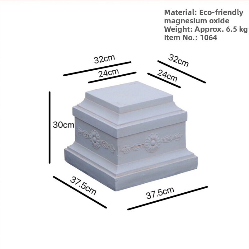 Vază decor european cu coloană romană - element decorativ pentru nunți, grădină și balcon; material oxid de magneziu; gravură; potrivit ca un cadou personal; festivaluri: Qixi, Halloween, Easter, National Day, Children's Day, Women's Day