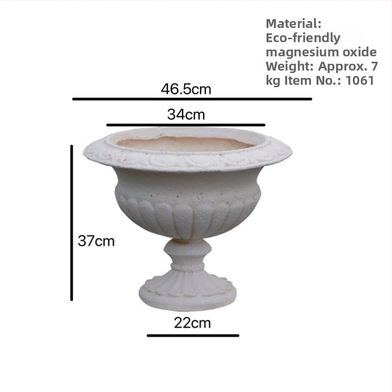 Vază decor european cu coloană romană - element decorativ pentru nunți, grădină și balcon; material oxid de magneziu; gravură; potrivit ca un cadou personal; festivaluri: Qixi, Halloween, Easter, National Day, Children's Day, Women's Day