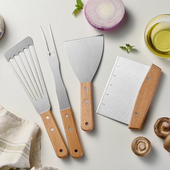 Keidason HX-1502: Set 11 piese linguri și spatule, oțel inox, mâner din lemn