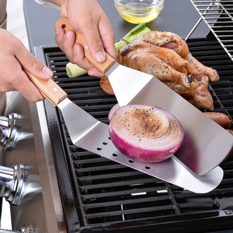 Keidason HX-1502: Set 11 piese linguri și spatule, oțel inox, mâner din lemn