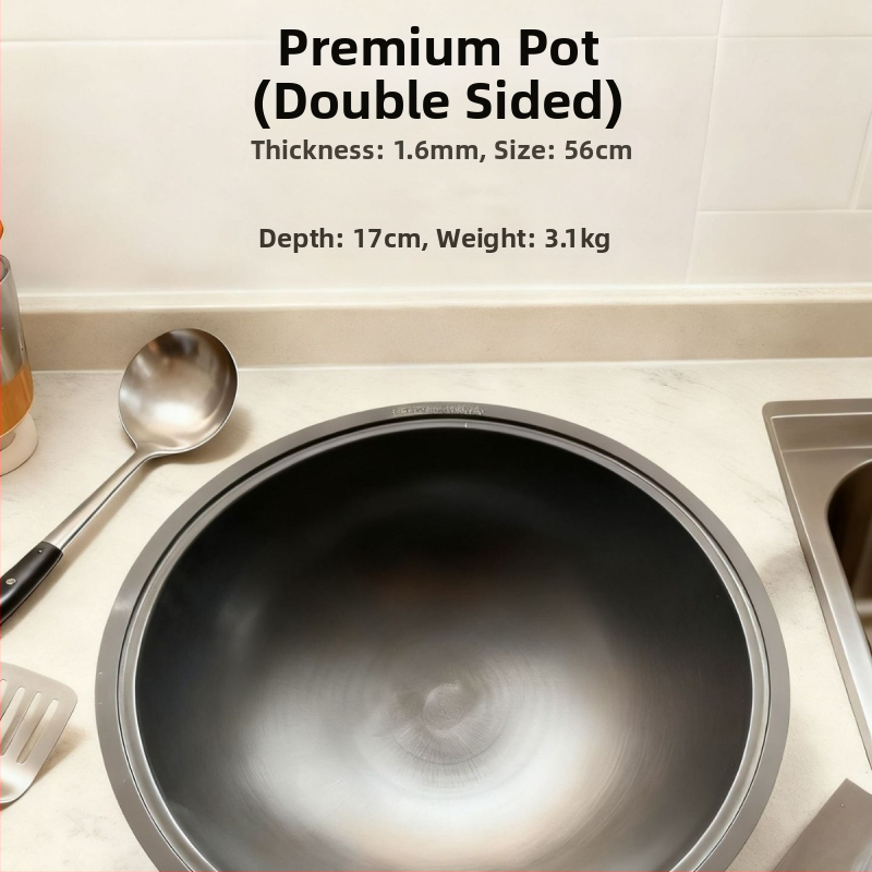 Viacúčelová hrniec z rýdzeho železa — čínskeho štýlu, odolný voči hrdzi, ekologický, vhodný pre všetky platne