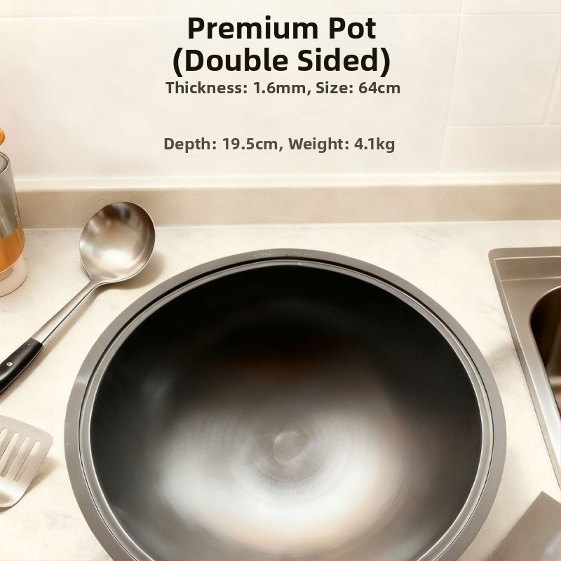 Viacúčelová hrniec z rýdzeho železa — čínskeho štýlu, odolný voči hrdzi, ekologický, vhodný pre všetky platne