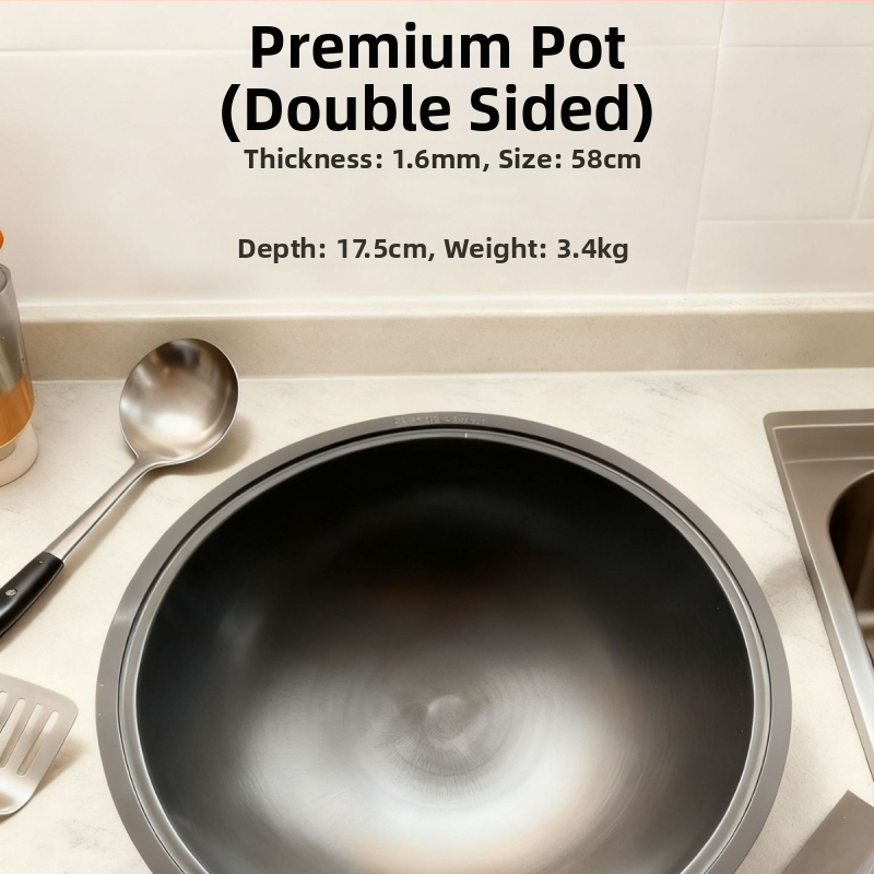 Viacúčelová hrniec z rýdzeho železa — čínskeho štýlu, odolný voči hrdzi, ekologický, vhodný pre všetky platne