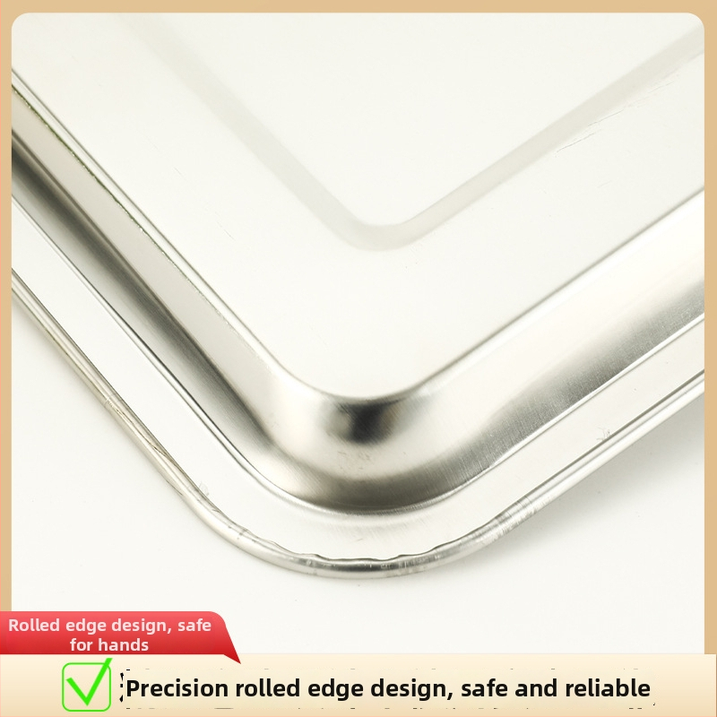 Квадратна тава от неръждаема стомана за печене, полирана повърхност, подходяща за хотели и ресторанти, възможност за печат на лого и персонализация.