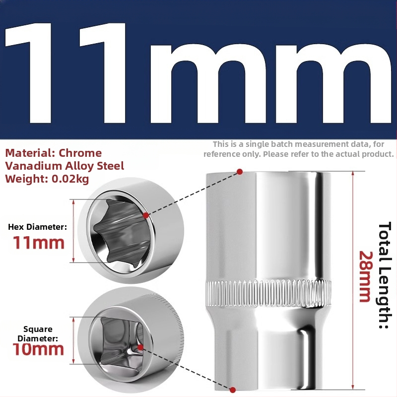 Krátka rýchlovrát s 6-uholnou hlavou, predĺženie tyče a univerzálny kĺb; materiál: chróm-vanádium oceľ; leštený povrch