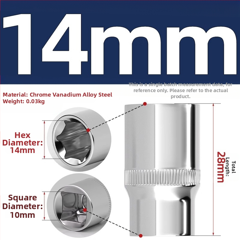 Krátka rýchlovrát s 6-uholnou hlavou, predĺženie tyče a univerzálny kĺb; materiál: chróm-vanádium oceľ; leštený povrch