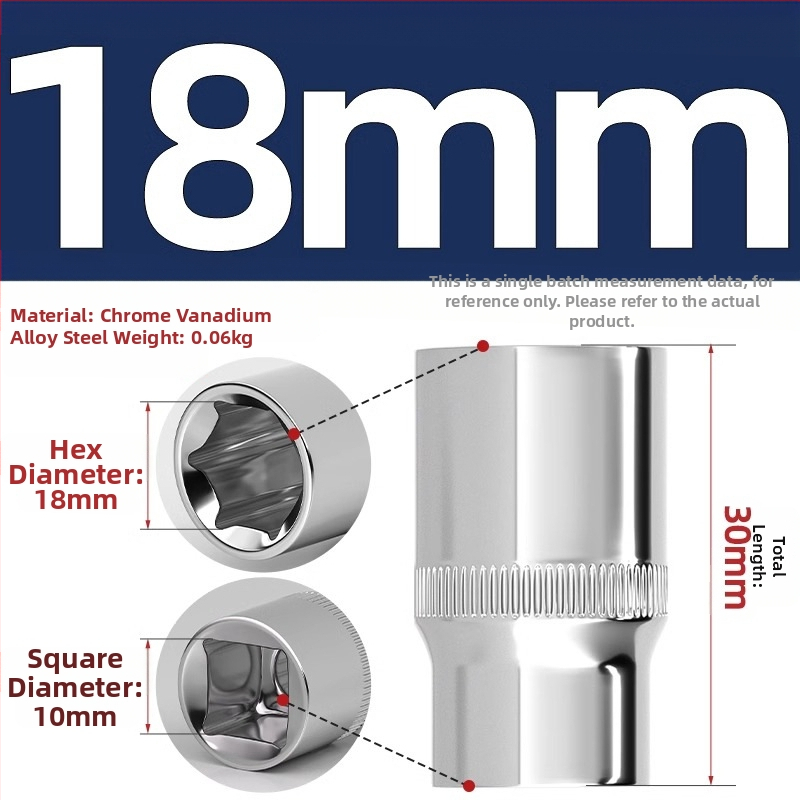 Krátka rýchlovrát s 6-uholnou hlavou, predĺženie tyče a univerzálny kĺb; materiál: chróm-vanádium oceľ; leštený povrch