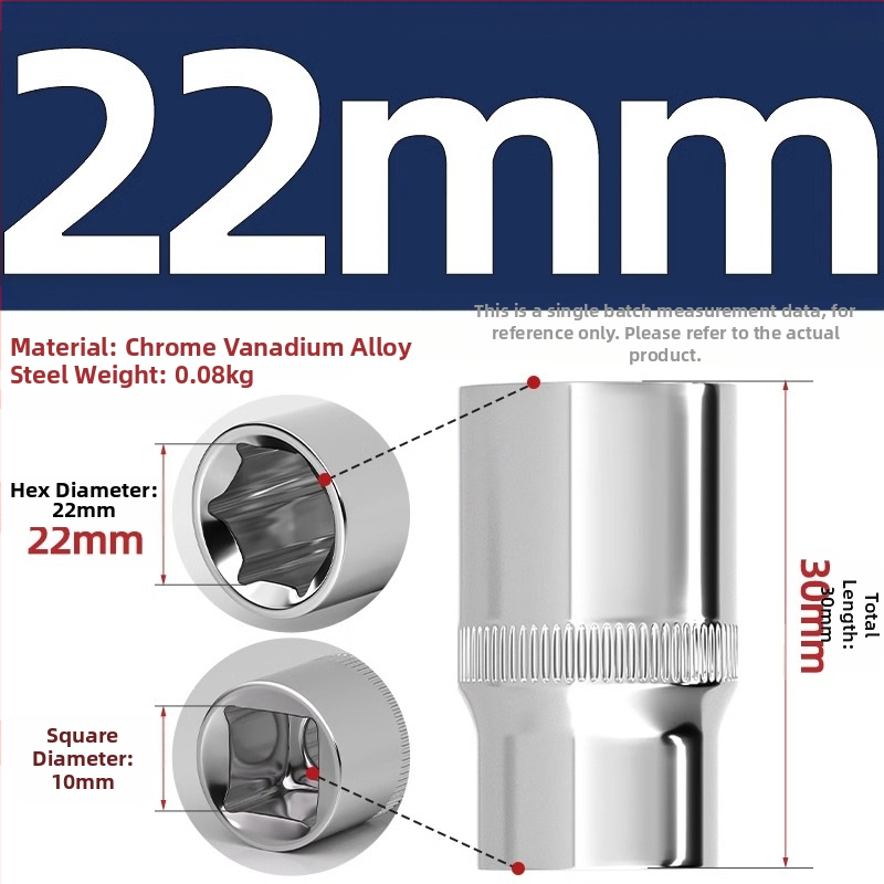Krátka rýchlovrát s 6-uholnou hlavou, predĺženie tyče a univerzálny kĺb; materiál: chróm-vanádium oceľ; leštený povrch