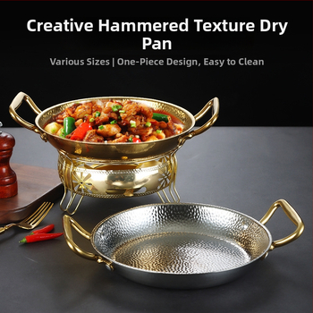 Nerezový panv s dvojitým uchom, 304 nerez, indukčná kompatibilita, nepriľnavý povrch