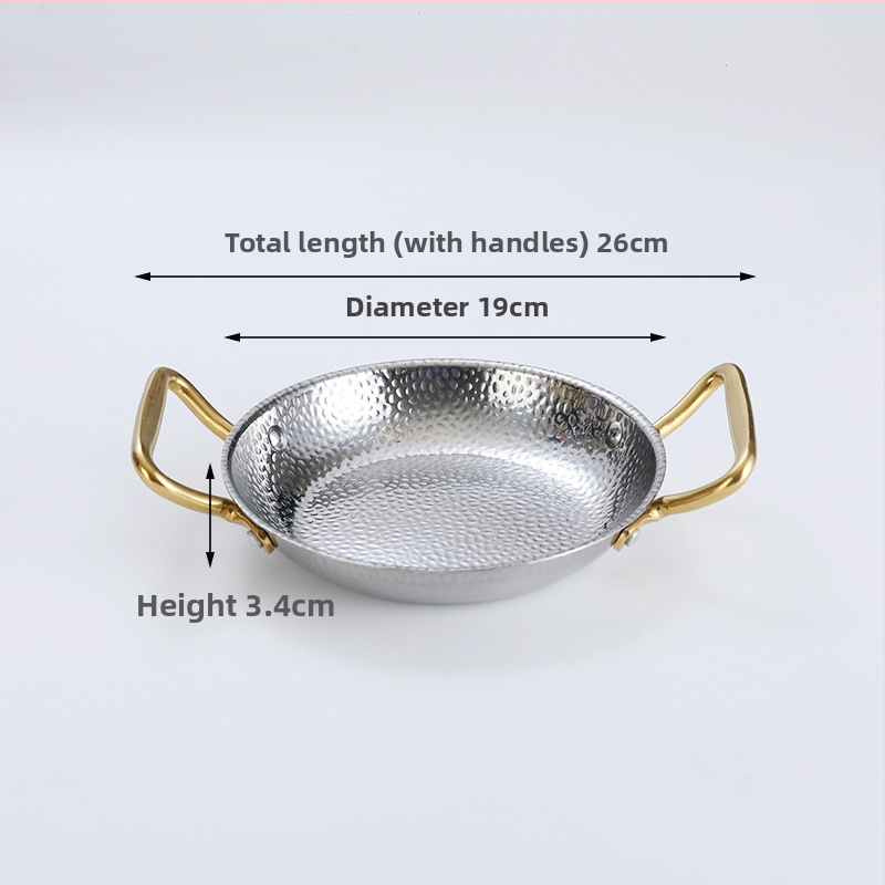 Nerezový panv s dvojitým uchom, 304 nerez, indukčná kompatibilita, nepriľnavý povrch