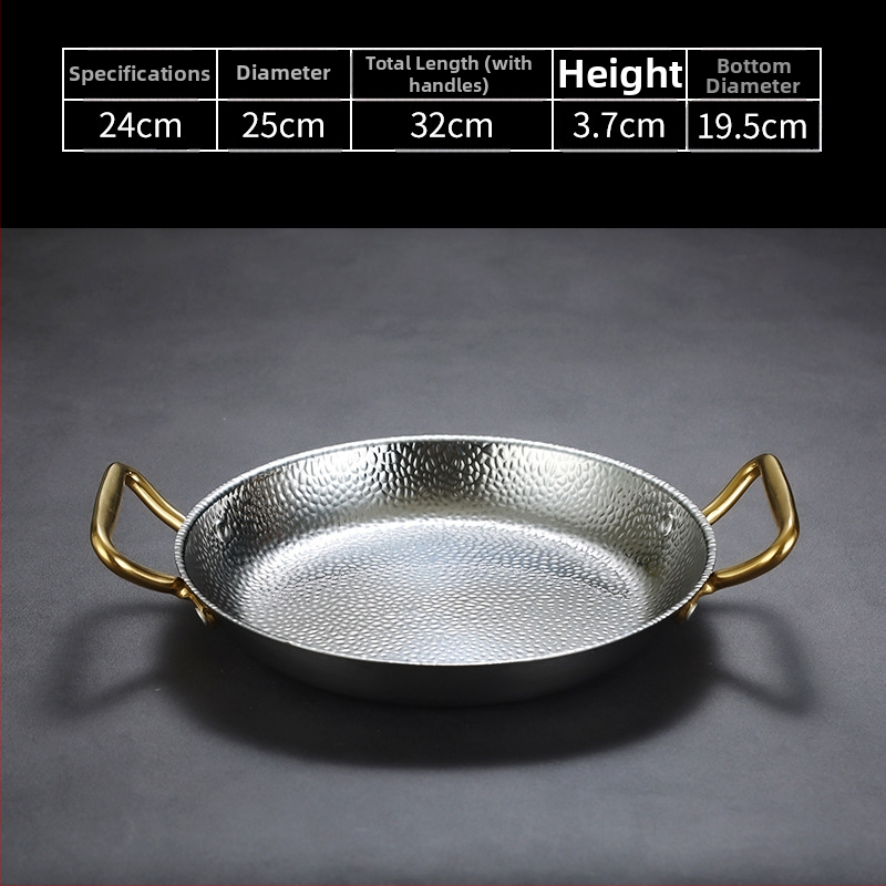 Nerezový panv s dvojitým uchom, 304 nerez, indukčná kompatibilita, nepriľnavý povrch