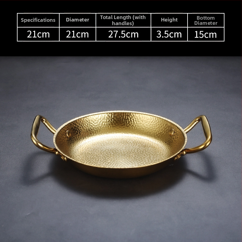 Nerezový panv s dvojitým uchom, 304 nerez, indukčná kompatibilita, nepriľnavý povrch