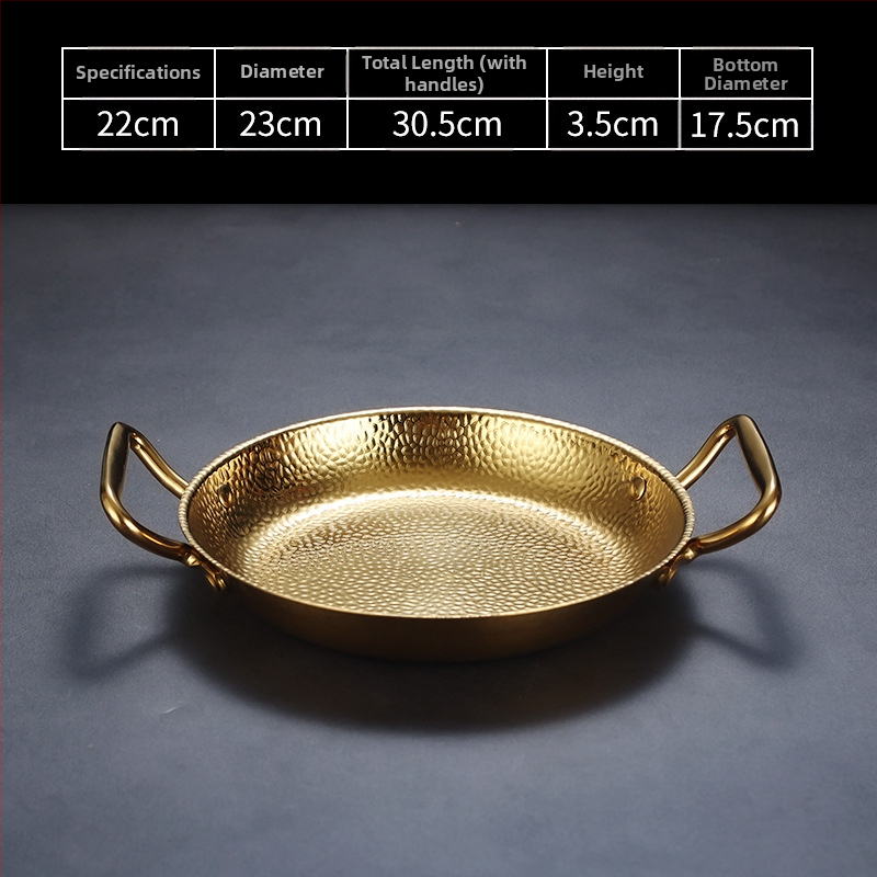 Nerezový panv s dvojitým uchom, 304 nerez, indukčná kompatibilita, nepriľnavý povrch