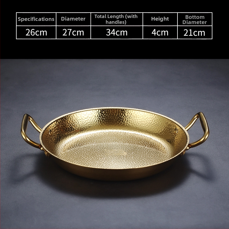 Nerezový panv s dvojitým uchom, 304 nerez, indukčná kompatibilita, nepriľnavý povrch