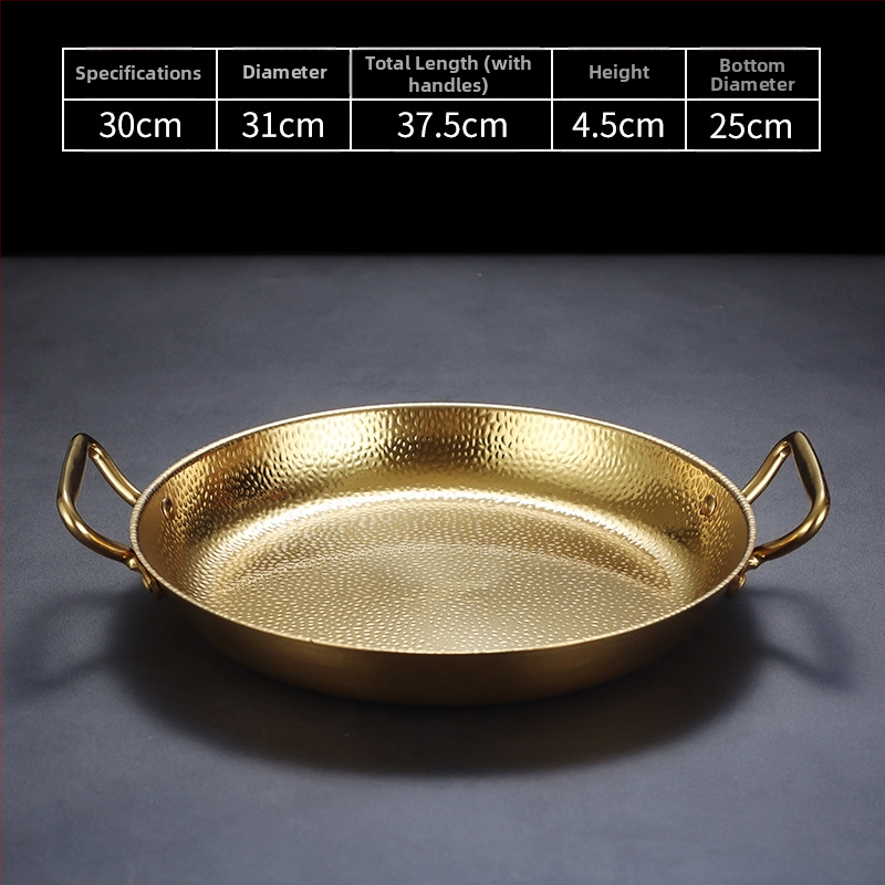 Nerezový panv s dvojitým uchom, 304 nerez, indukčná kompatibilita, nepriľnavý povrch