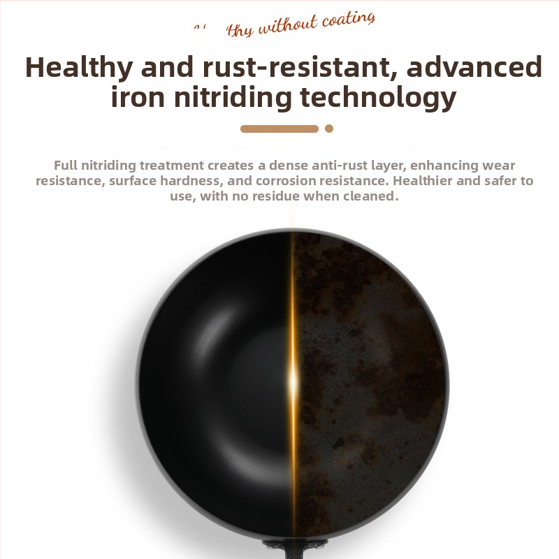 Železný wok s plochým dnom (viacvrstvové dno, sklenená pokrievka, 4 kg, viacúčelový)