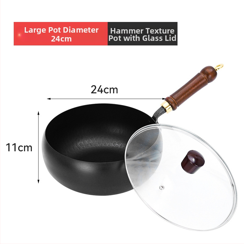 Železný wok s plochým dnom (viacvrstvové dno, sklenená pokrievka, 4 kg, viacúčelový)