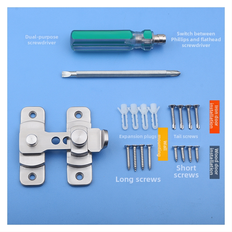 Zavrt za krilo vrata s leptir tipom čepa, nehrđajući čelik, model Swing Door Latch, šifra F759MSS95TH75J, američki stil