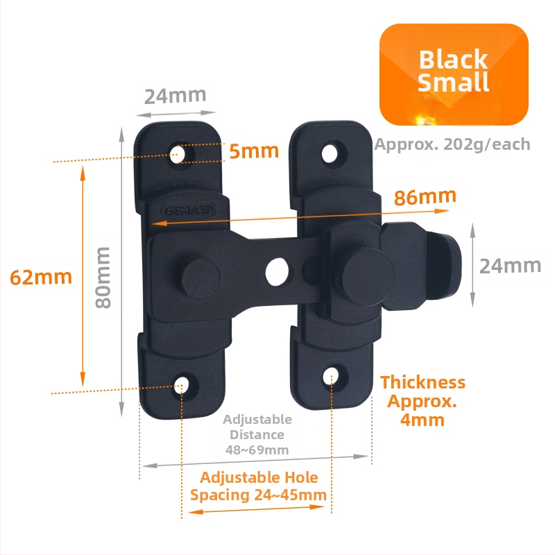 Zavrt za krilo vrata s leptir tipom čepa, nehrđajući čelik, model Swing Door Latch, šifra F759MSS95TH75J, američki stil