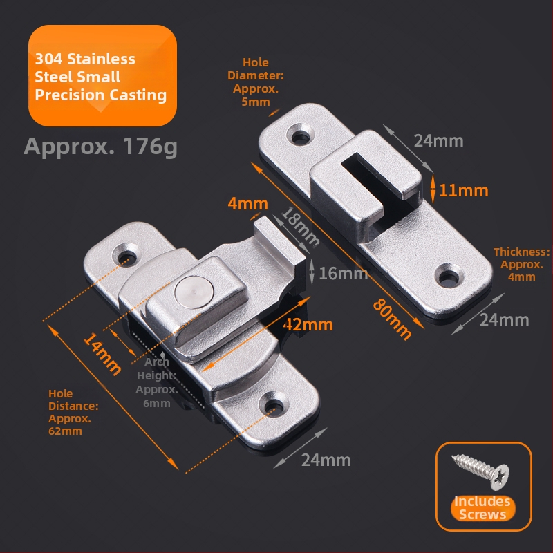 Zavrt za krilo vrata s leptir tipom čepa, nehrđajući čelik, model Swing Door Latch, šifra F759MSS95TH75J, američki stil