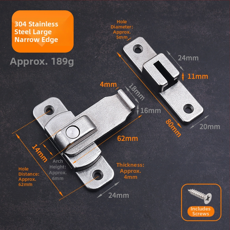 Zavrt za krilo vrata s leptir tipom čepa, nehrđajući čelik, model Swing Door Latch, šifra F759MSS95TH75J, američki stil