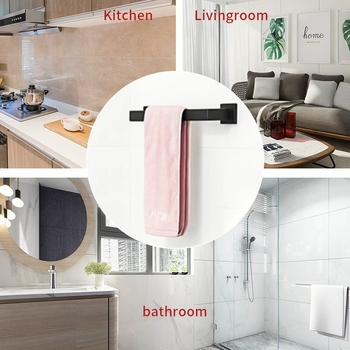 Стойка за кърпи от неръждаема стомана | Покритие с печено боядисване | Товароносимост 5–10 кг | Здрава баня закачалка