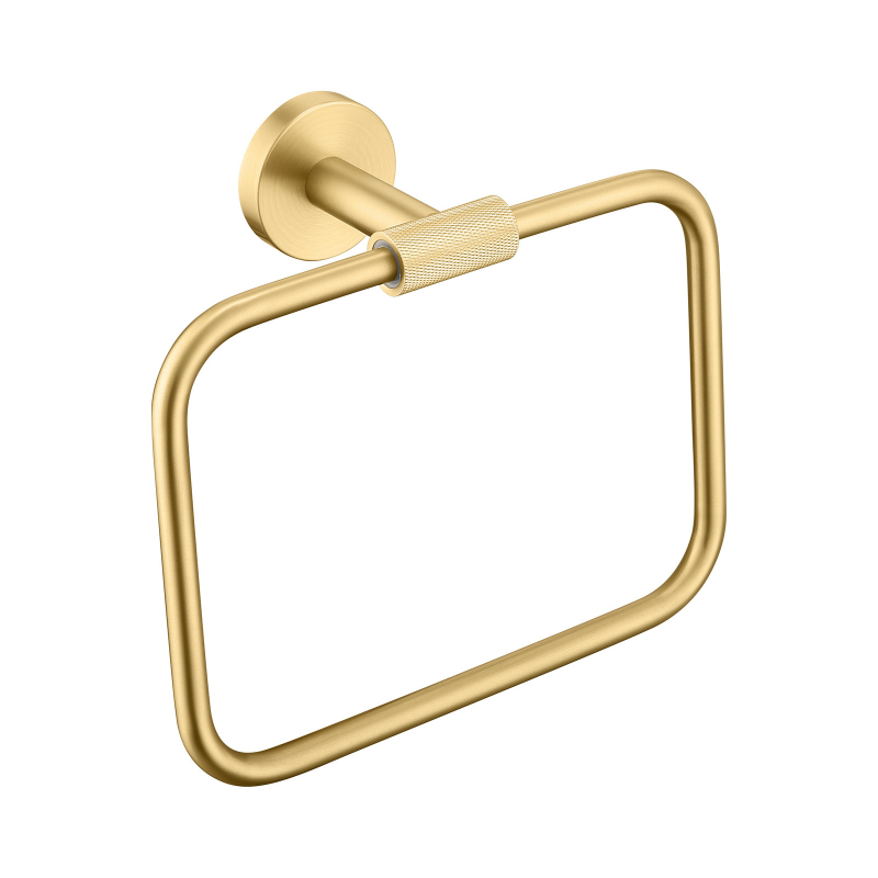 HIDEEP Неръждаема стомана перфорирана стойка за кърпи със държач за тоалетна хартия, единична пръчка, финиш матов златист, модерен минимализъм