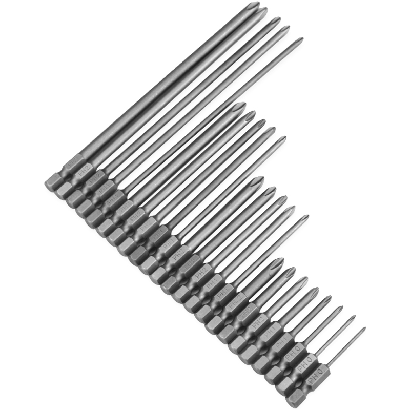 Set de biti pentru șurubelniță electrică, cap magnetic în cruce, lungime extinsă, compatibil cu hex, material: lemn de santal mov